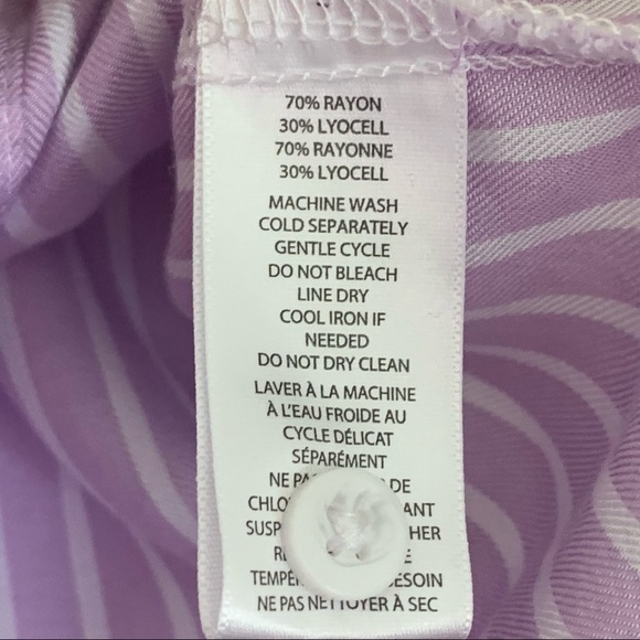 NEW BEACHLUNCHLOUNGE Lavender White Sleeveless Button Down High Low Shirt - Picture 4 of 5